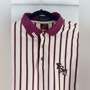 FLORIDA STATE (FSU) NOLES Striped Men's PIQUE Polo Shirt VINTAGE (VTG)